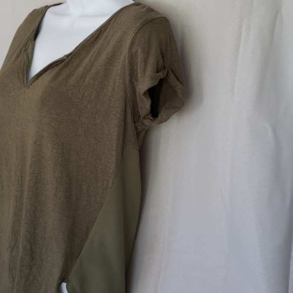 Olive Mesh Back Blouse - Picture 3 of 7